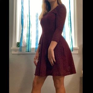 Maroon lace dress
